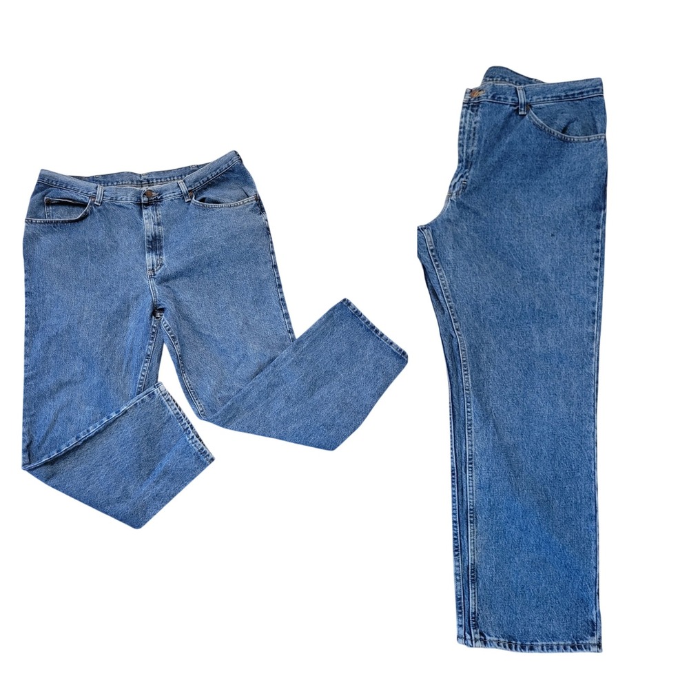 2 Lee Jeans‎ 42x30 Blue Denim Straight Leg Classic Fit